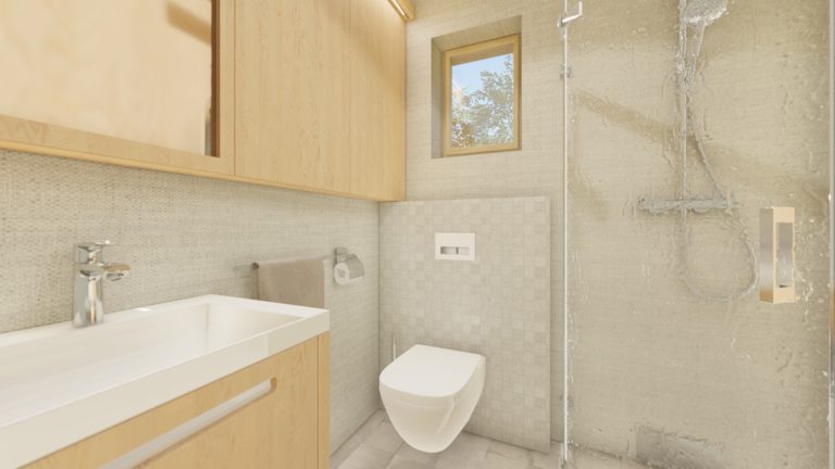 návrh kúpeľne - modulový drevodom| emter.sk